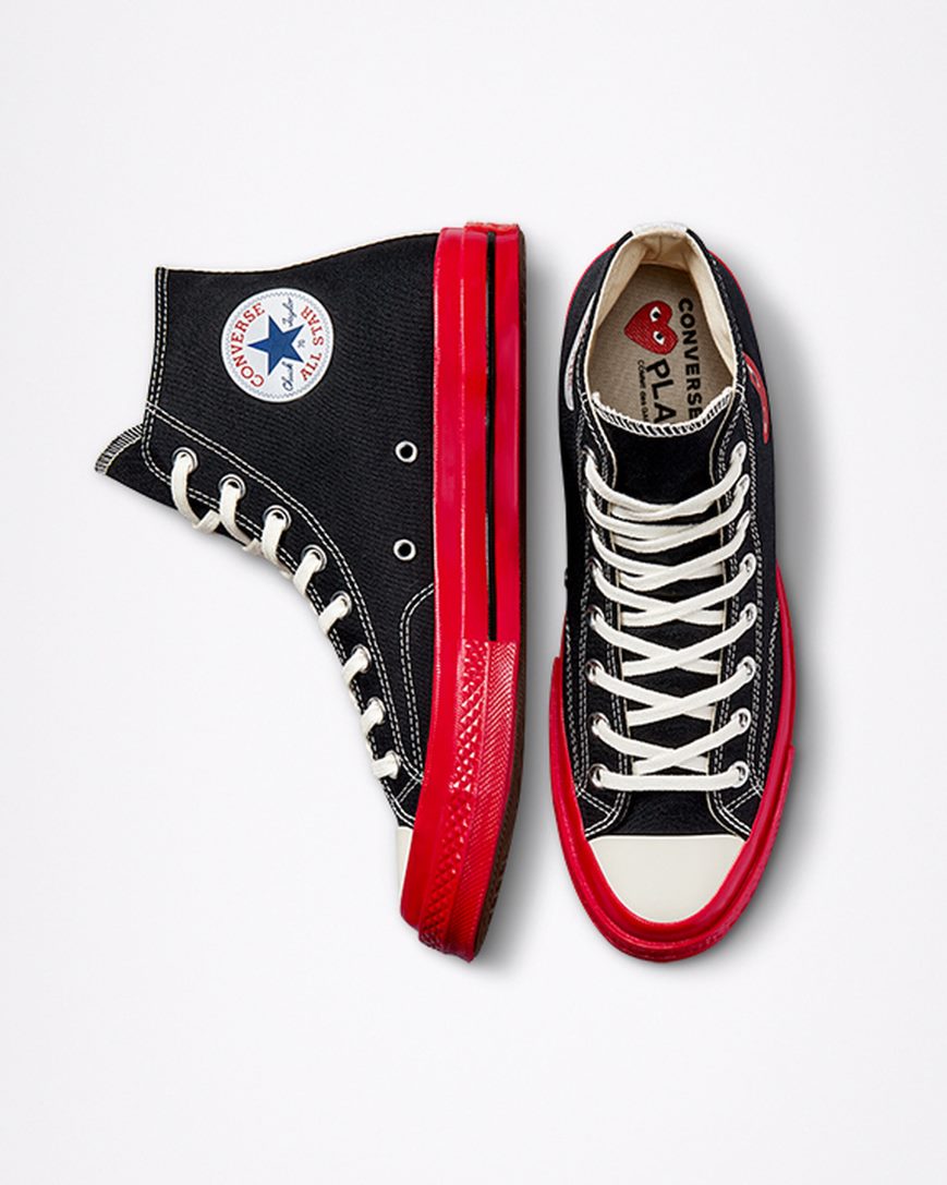 Tenisky Vysoke Converse x Comme des Garçons PLAY Chuck 70 Panske Čierne Červené | SK KSOCX5